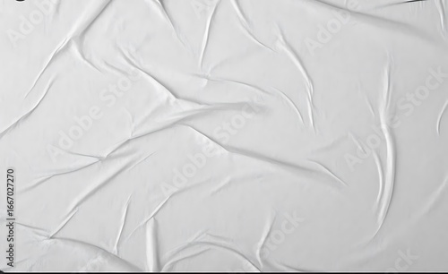 Wrinkled white paper texture with shadows and highlights