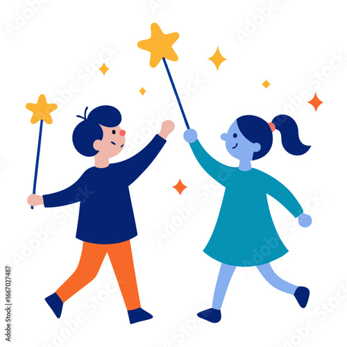 Children joyfully holding sparklers at night celebrating