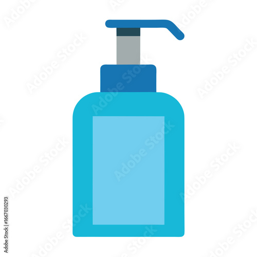 Clean hand sanitizer pump bottle illustration on white background