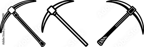 Pickaxe set, Set of pickaxes, pickaxe collection, Vector of pickaxe, pickaxe silhouette, pickaxe isolated on white background