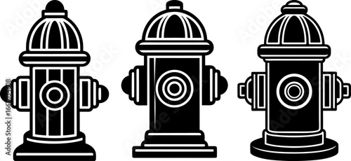 Fire hydrant set, Set of fire hydrants, fire hydrant collection, Vector of fire hydrant, fire hydrant silhouette, fire hydrant isolated on white background