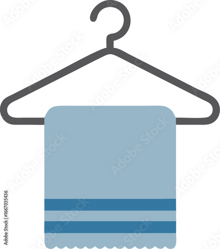 Clean white towel hanging on a metal hook