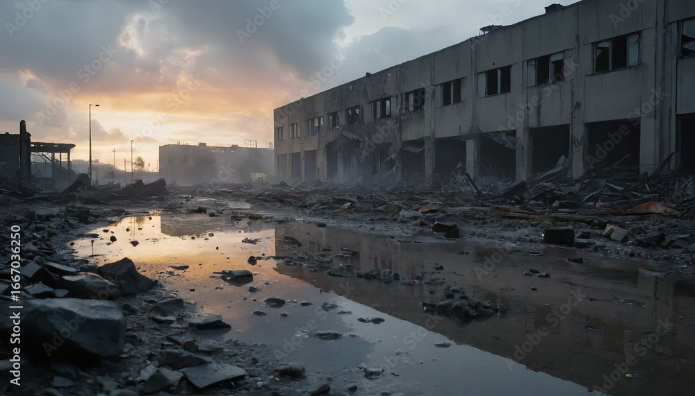 Fototapeta premium Contrasting Worlds: Chaos and Serenity –