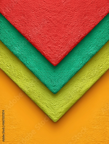 Colorful wall with a green stripe and a red stripe. The wall is made of cement and has a green and red stripe