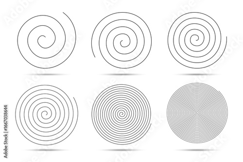 Spiral logo design elements. Vector illustration.