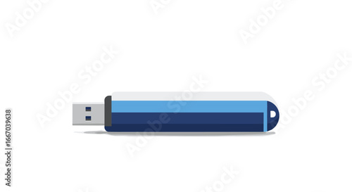 Modern usb flash drive icon with blue gradient design on white background