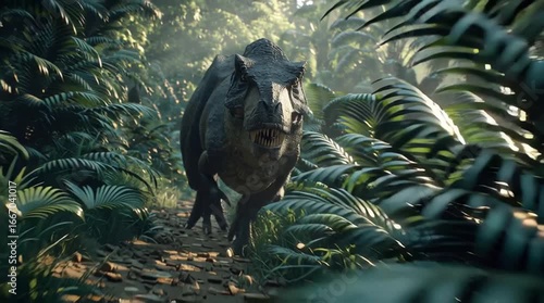 Albertosaurus dinosaur in the jungle generative ai