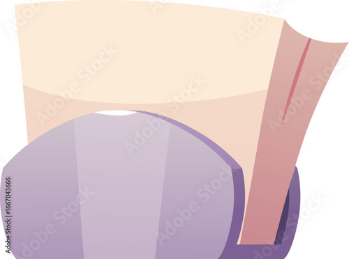 Paper napkins in the holder stand flat vector icon, restaurant or Cafe serving tableware, container with fresh doilies