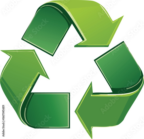 Vector recycling symbol in green, flat design