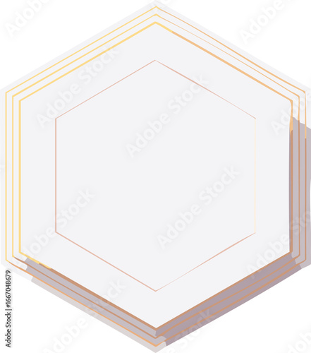 Minimal Geometric Hexagon Frame in Vector Style