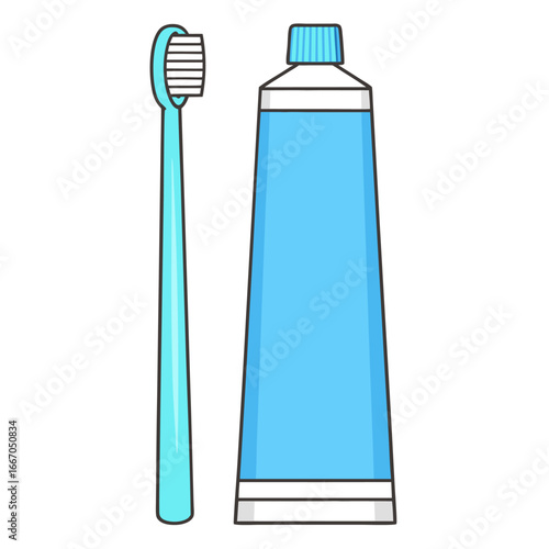 Clean toothbrush with toothpaste on white background