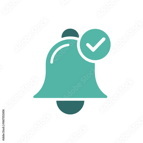 Notification Bell and Green Checkmark Icon Indicating Notifications are Acknowledged and Actionable