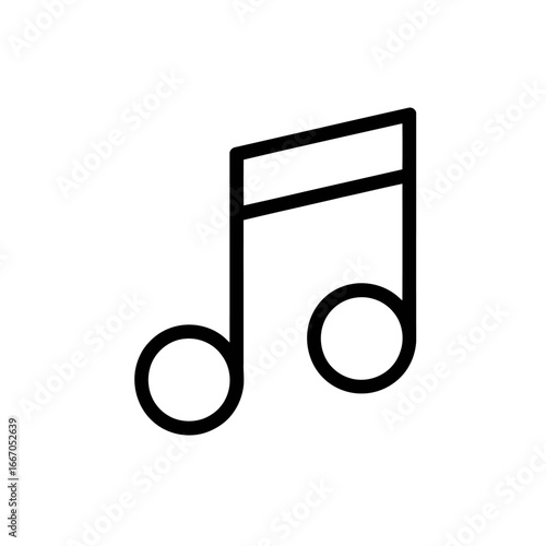 Single Eighth Musical Note Simple Black and White Musical Notation Symbol for Creative Projects