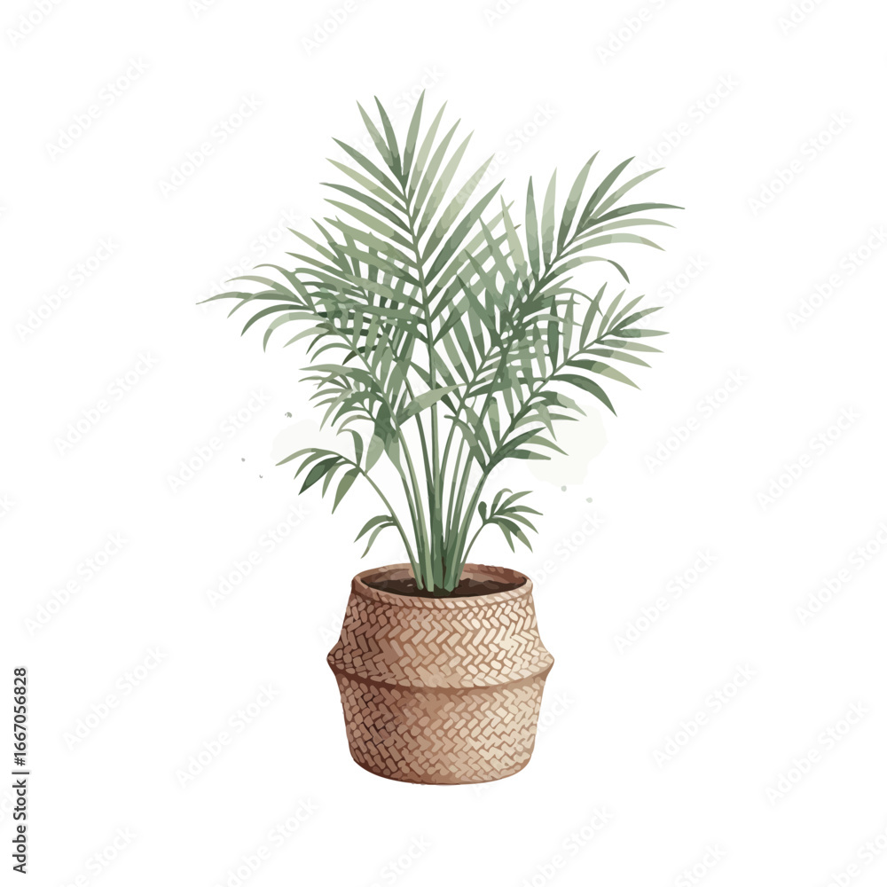 Obraz premium A vibrant illustration of a lush potted plant.