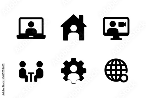 Essential communication and technology icons for digital and remote work