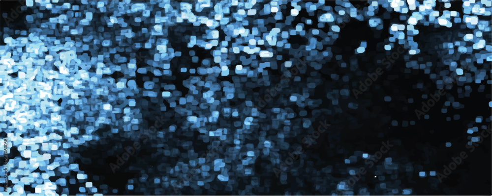 Abstract bokeh dark blue background. Luxary dark backtop with defocused glowing dots.Abstract only black colors holographic blurred grainy gradient background texture background.