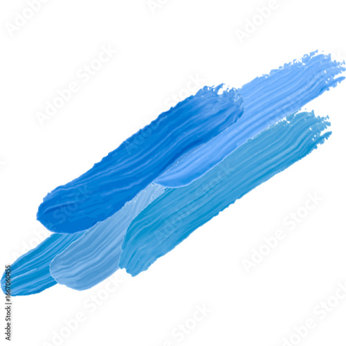 Abstract paint strokes in shades of blue.