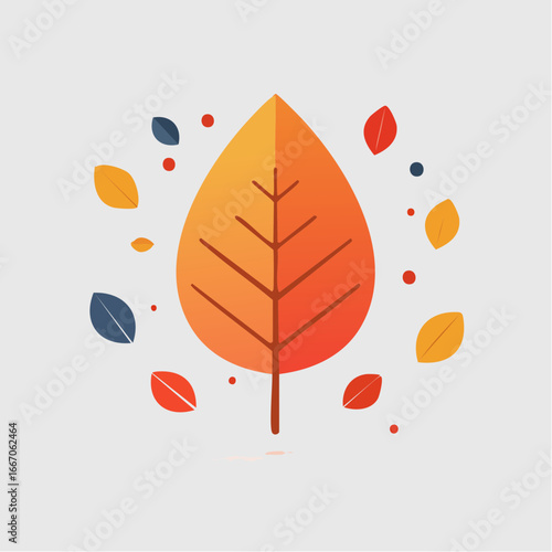 Icône vectorielle minimaliste d’une feuille d’automne
