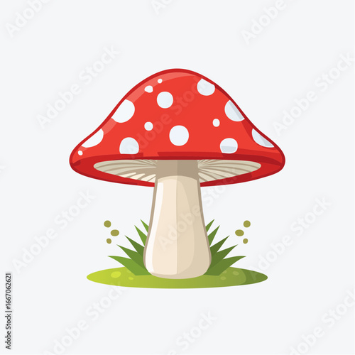 Icône vectorielle minimaliste d’un champignon automnal