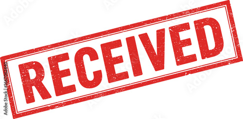 A red received stamp on a transparent  background indicating something has been received