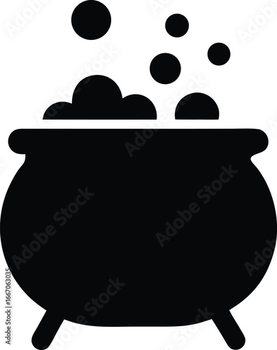 boiling witch cauldron silhouette icon
