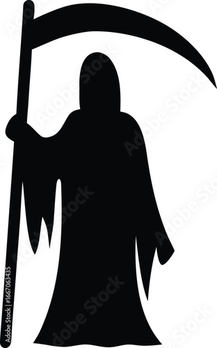 grim reaper halloween silhouette icon