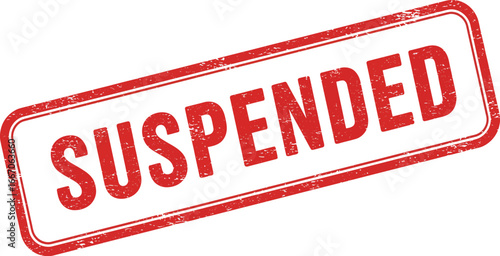 A red suspended stamp on a transparent background indicating temporary halt or pause