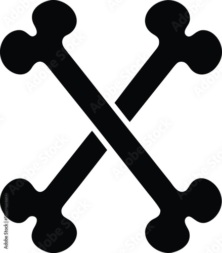 vector illustration of a crossed human bones