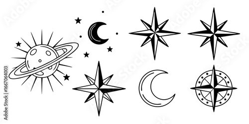 Celestial and Navigational Icons Collection