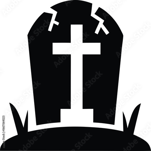 Halloween Tombstone silhouette icon