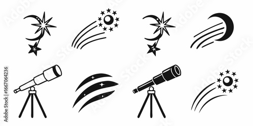 Celestial Icons: Moon, Stars, and Telescopes