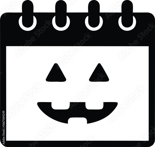 Halloween jack o lantern calendar icon