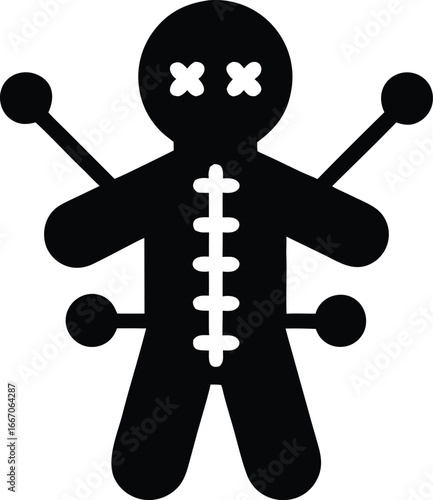 voodoo doll silhouette on transparent background