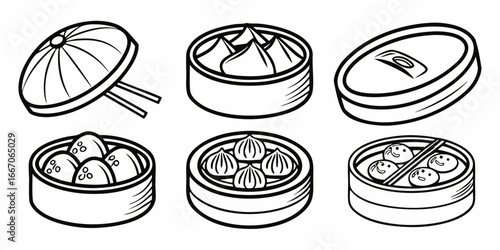 Collection of Delicious Dim Sum Illustrations