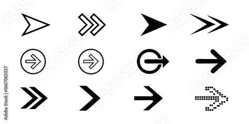 Collection of Diverse Arrow Icons and Symbols