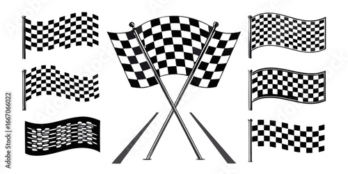 Checkered flag with different shapes 