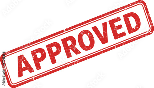 Approved stamp seal on transparent background for validation and confirmation purposes