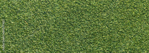 Artificial grass texture with rough surface, panoramic view