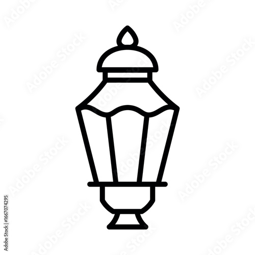 Ornate lantern with teardrop finial and decorative base vintagelamp light