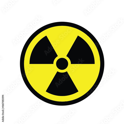 Radiation hazard symbol isolated on white background