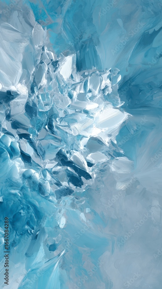 Obraz premium Abstract Blue Ice Pattern with Shimmering Light