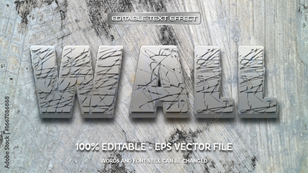 Obraz premium Wall editable text effect with natural stone background