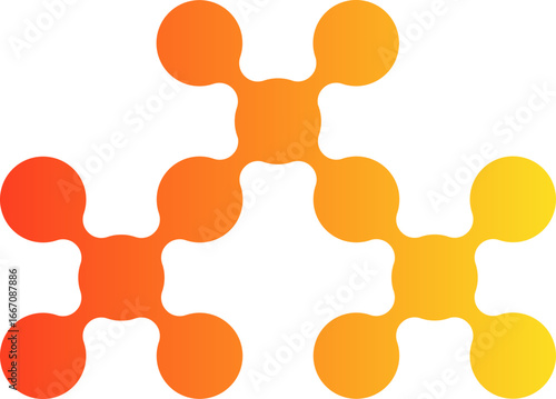Gradient circles arranged in a long alternating sequence forming a modular geometric horizontal row.
