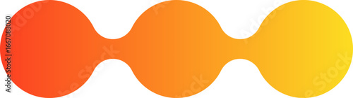 Two gradient circles connected as a modular geometric pair with small scale linkage.