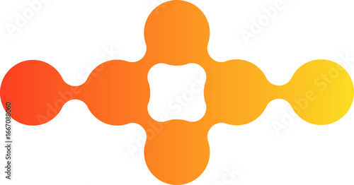 Gradient circles grouped together in a modular geometric arrangement forming a compact square cluster.
