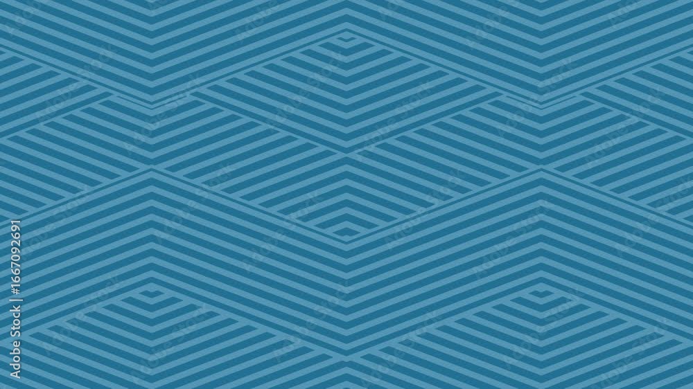 Seamless blue geometric chevron pattern abstract background with parallel lines and zig zag