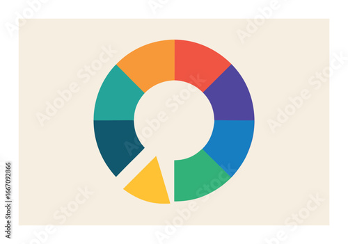 Colorful circular chart with segments on light background