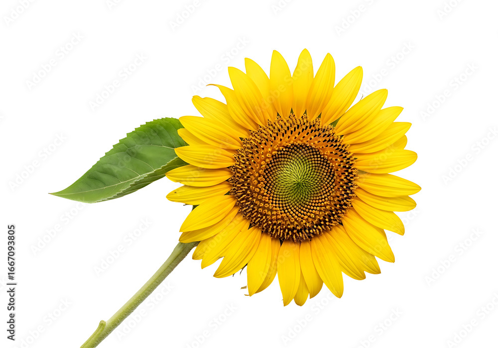 Obraz premium A vibrant sunflower, with bright yellow petals and a dark center, is beautifully displayed against a striking black background.