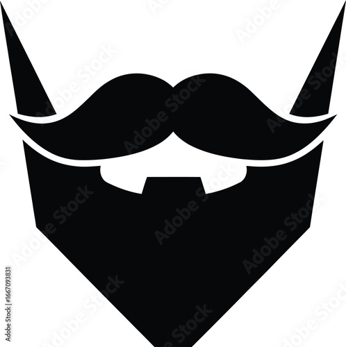 Movember beard illustration of a black beard and mustache, a symbol of masculinity and style vector