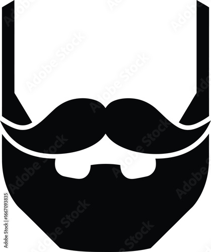 Movember beard vector art of black beard, a timeless and classic accessory for adding a touch of sophistication to any look vector